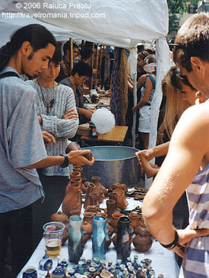 Pottery sold in Sighisoara during the days of the Medieval Arts Festival